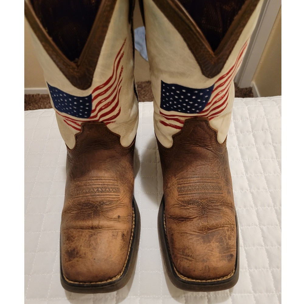 Durango Western Leather Cowboy Boots American Flag USA Patriotic Rustic Farm Fun - Picture 11 of 13